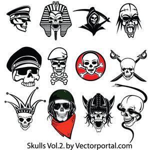 300x300 Free Vectors Skull Vector Pack