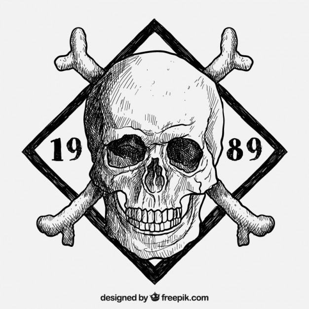 Hand Drawn Skull Insignia Vector Free Download 626x626 Hand Drawn Skull Insignia Vector Free Download