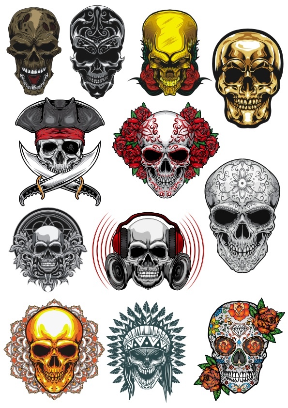 Skull Vector Set Free Vector Cdr Free Download Vector Graphic Art 595x842 Skull Vector Set Free Vector Cdr Free Download Vector Graphic Art