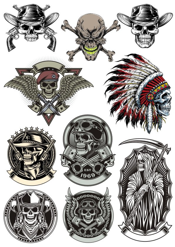 Skulls Vectors Pack Free Vector Cdr Free Download Vector Graphic Art 595x842 Skulls Vectors Pack Free Vector Cdr Free Download Vector Graphic Art