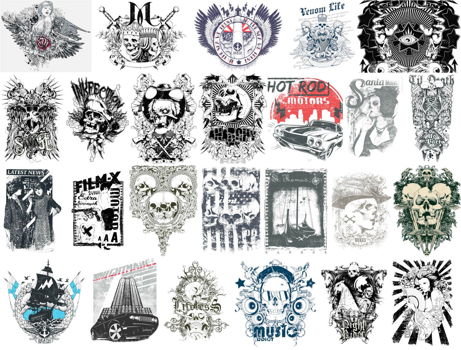 T Shirt Design With Skulls Vector Free For Download And Ready 1500x1140 T Shirt Design With Skulls Vector Free For Download And Ready