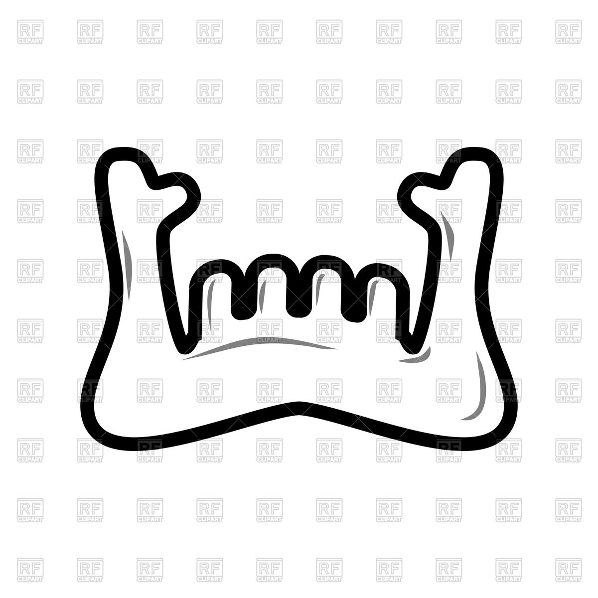 1200x1200 Human Mandible Lower Jaw Anatomy Of Bone Part Of Skull Vector