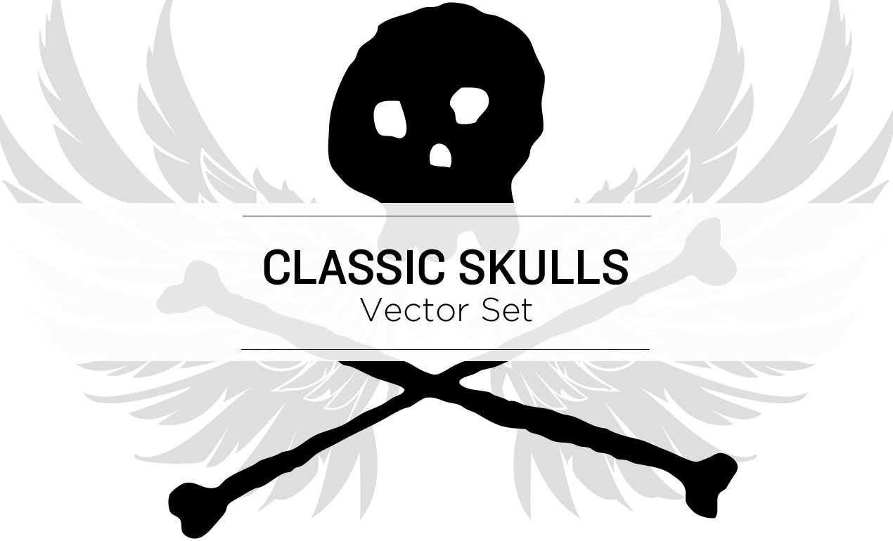 1270x770 Classic Skull Vector Set