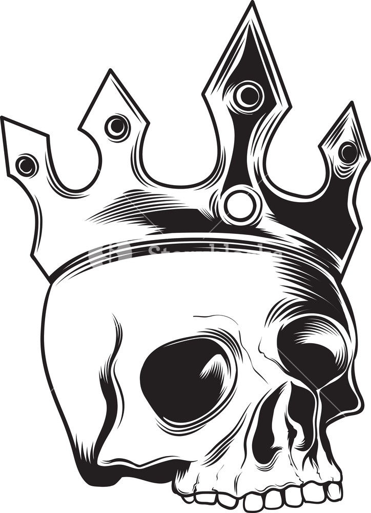 724x1000 Skull Vector Element With Crown Royalty Free Stock Image