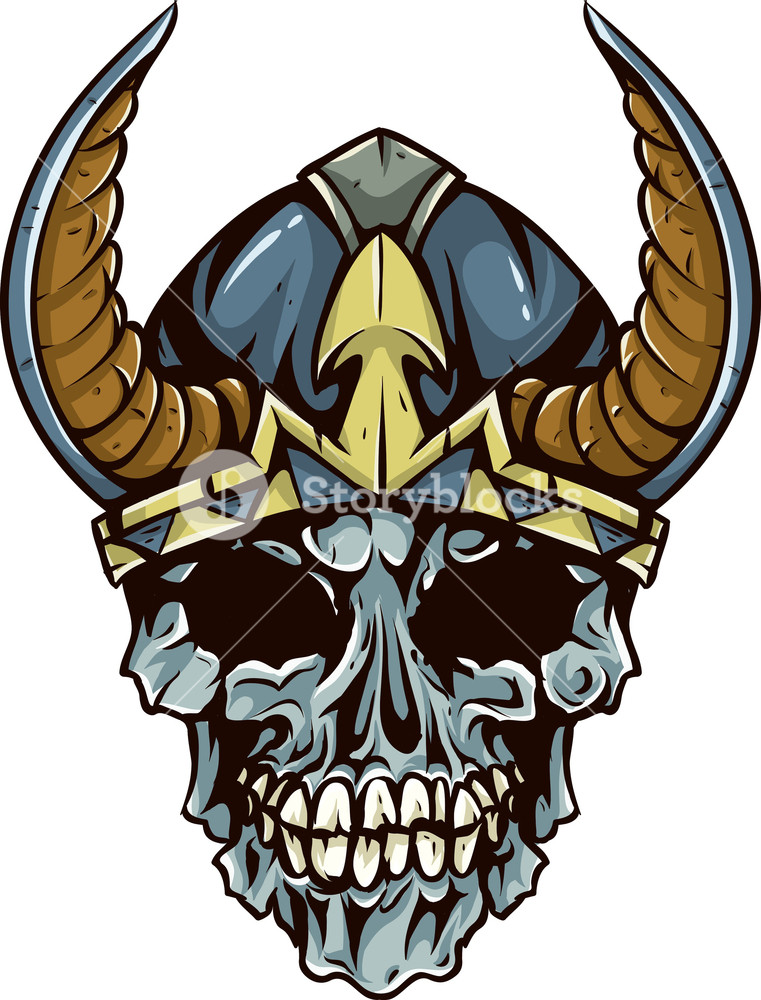 761x1000 Skull Vector Element With Helmet And Horns Royalty Free Stock