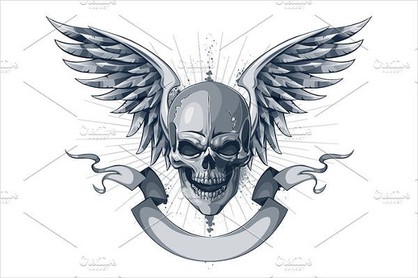 Skull Wings Vector