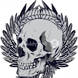 300x300 Phototribal Skull And Wings Vector Art Studiogrfx