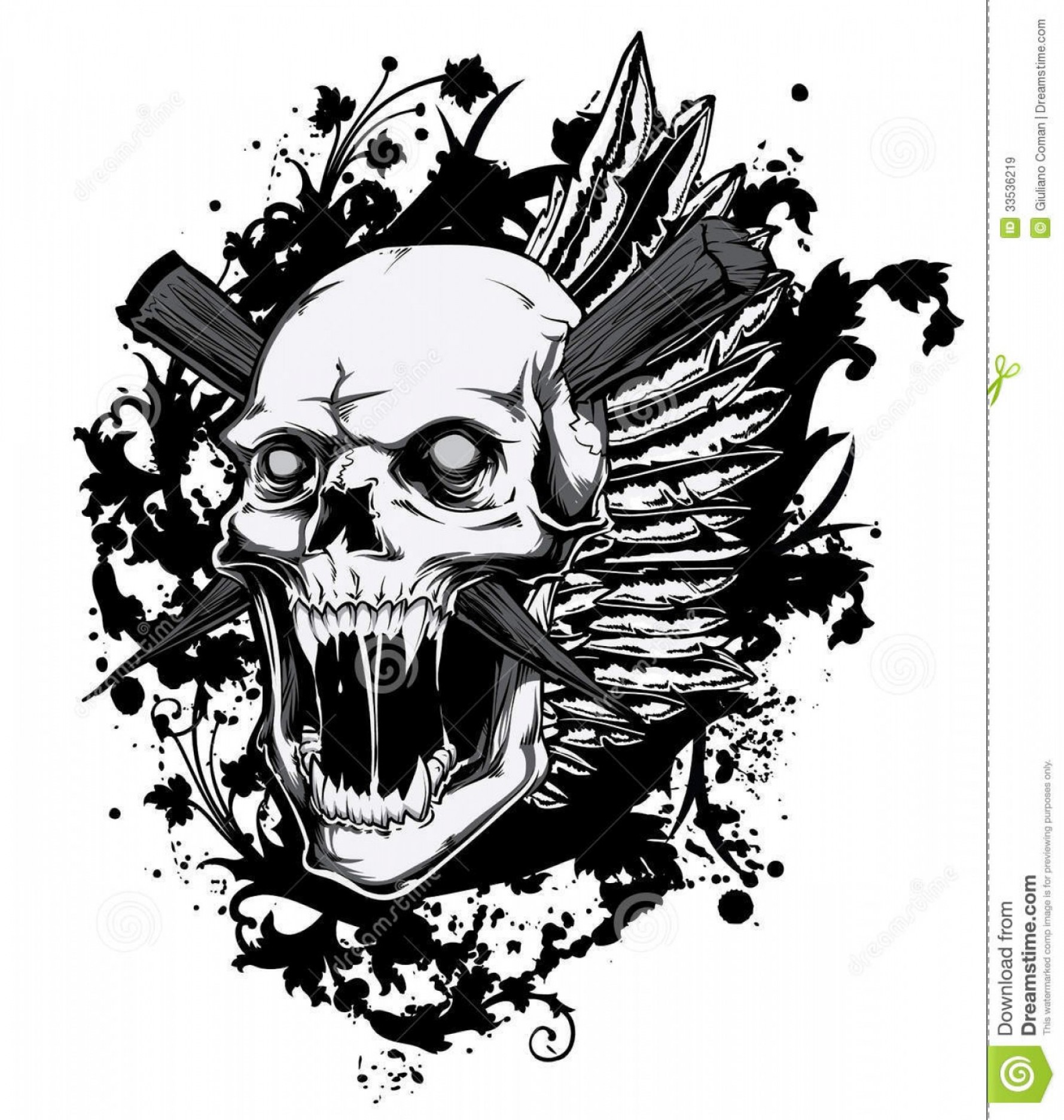 1779x1872 Royalty Free Stock Images Screaming Skull Wings Vector Format