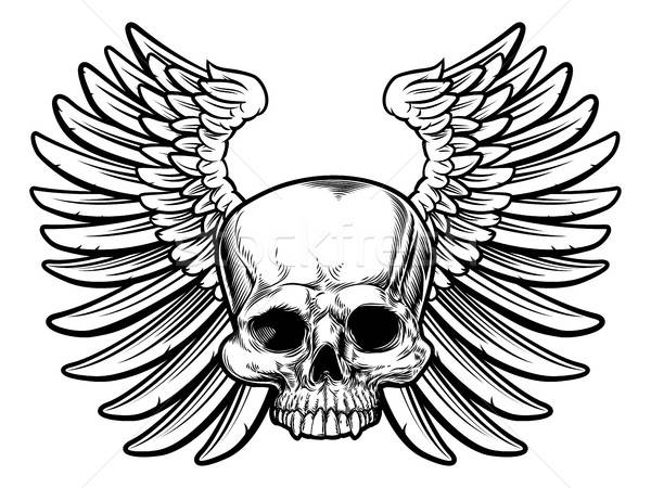 600x450 Skull With Wings Vector Illustration Christos Georghiou