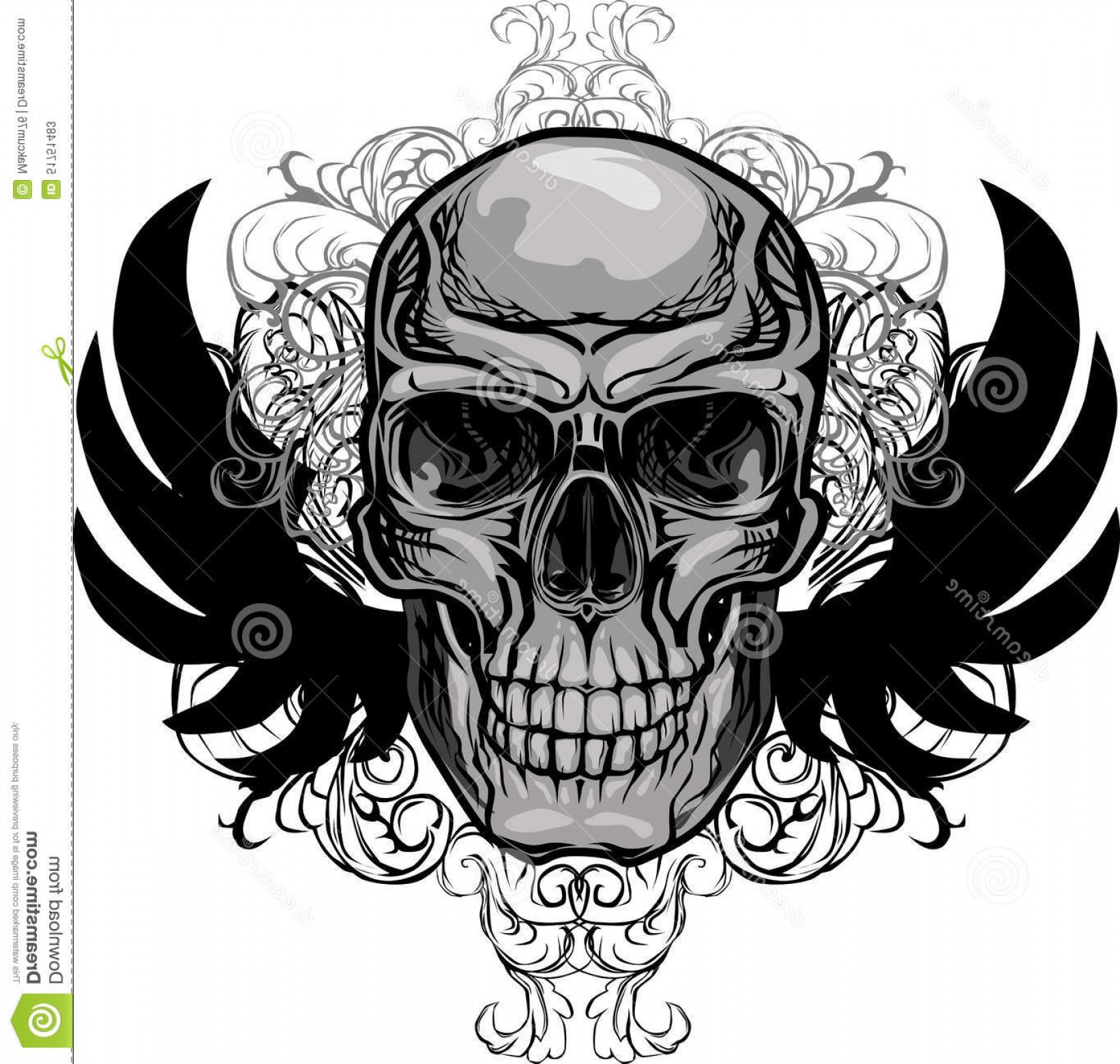 Skull Wings Vector at Vectorified.com | Collection of Skull Wings ...