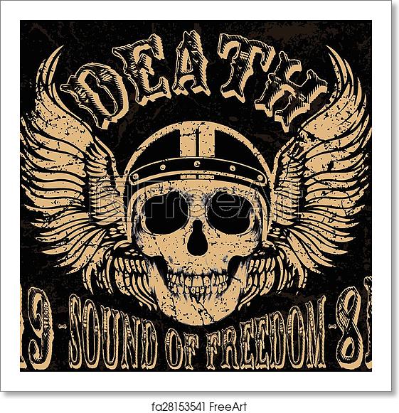 561x581 Free Art Print Of Skull With Wings Vector Illustration Freeart