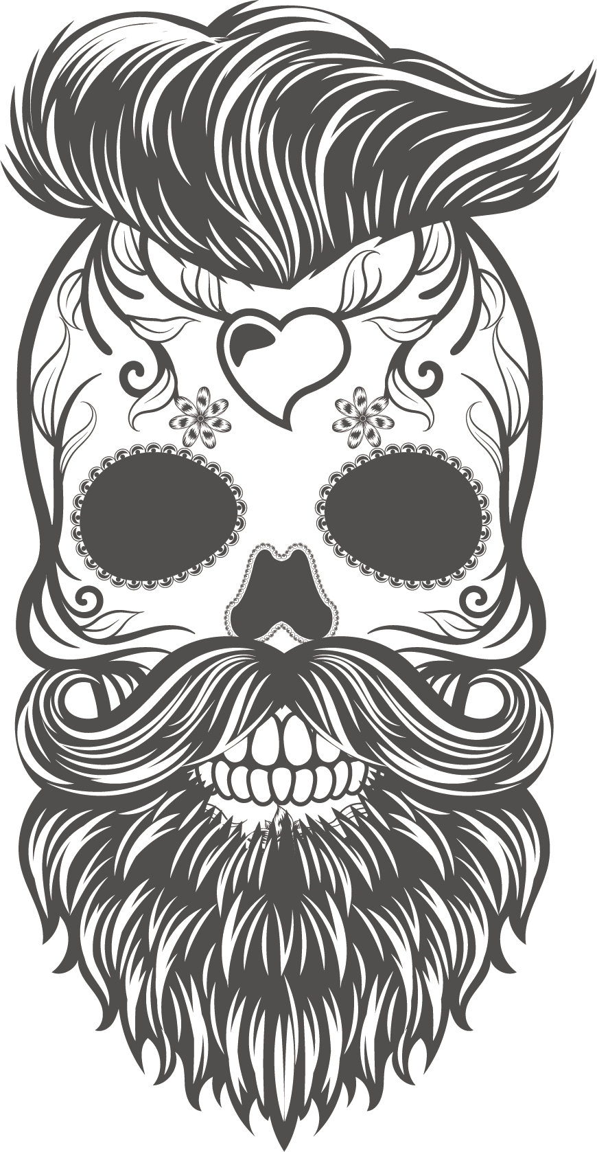Skull With Beard Vector At Vectorified Com Collection Of Skull With