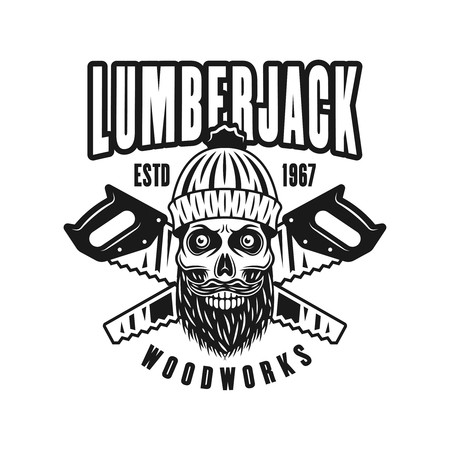 450x450 Lumberman Skull With Knitted Hat And Beard Vector Emblem