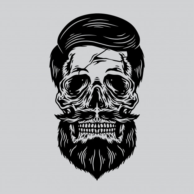 626x626 Skull Beard Vector Premium Download