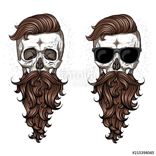 500x500 Skull With Beard And Mustache Stock Image And Royalty Free