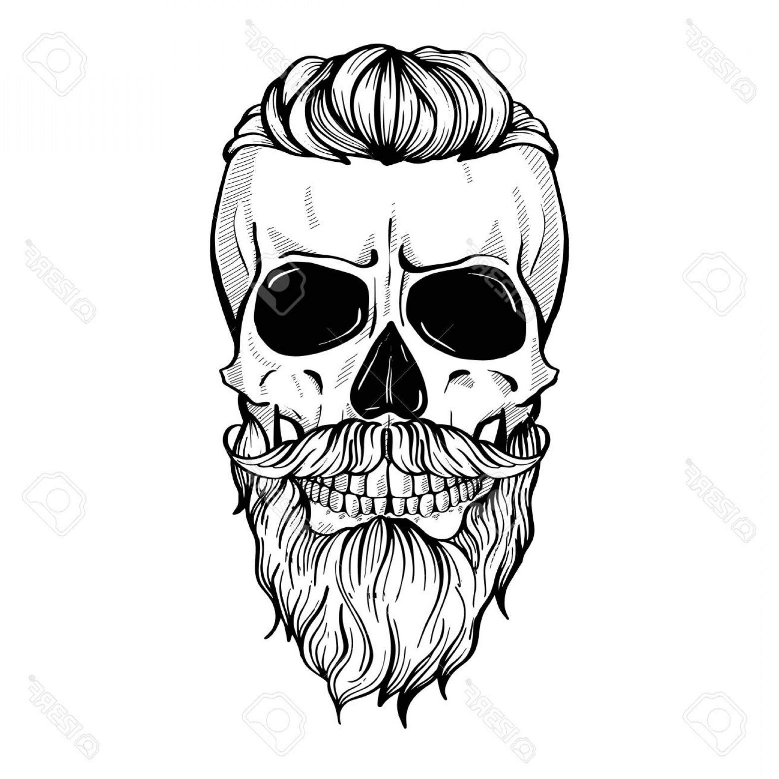 Skull With Beard Vector At Collection Of Skull With Beard Vector Free For 