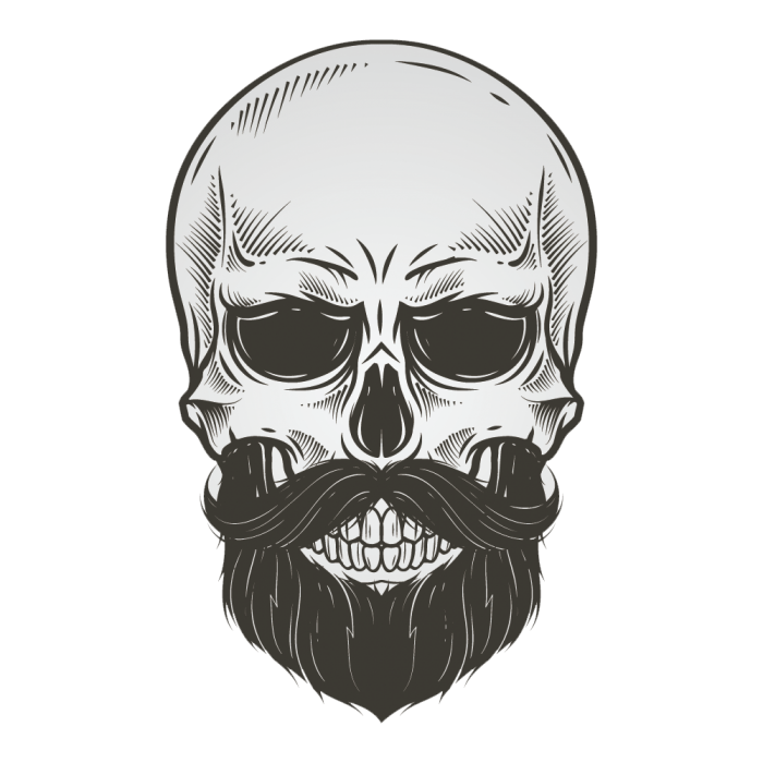 Skull With Beard Vector At Collection Of Skull With Beard Vector Free For 