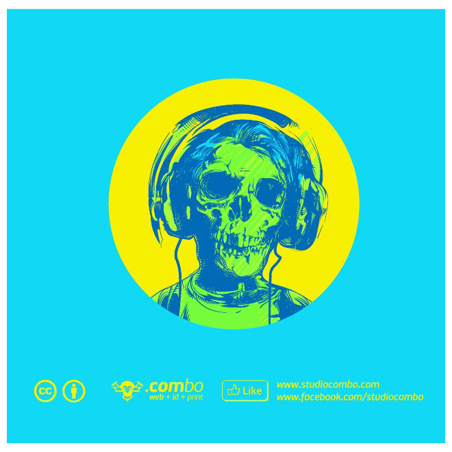 660x660 Skull With Headphones Vector Graphics