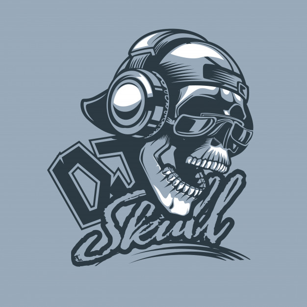 626x626 Skull In Cap And Headphones Vector Premium Download