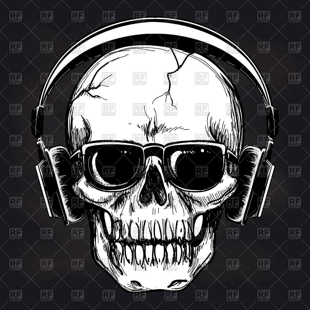 Skull With Headphones Vector At Collection Of Skull With Headphones Vector 1341