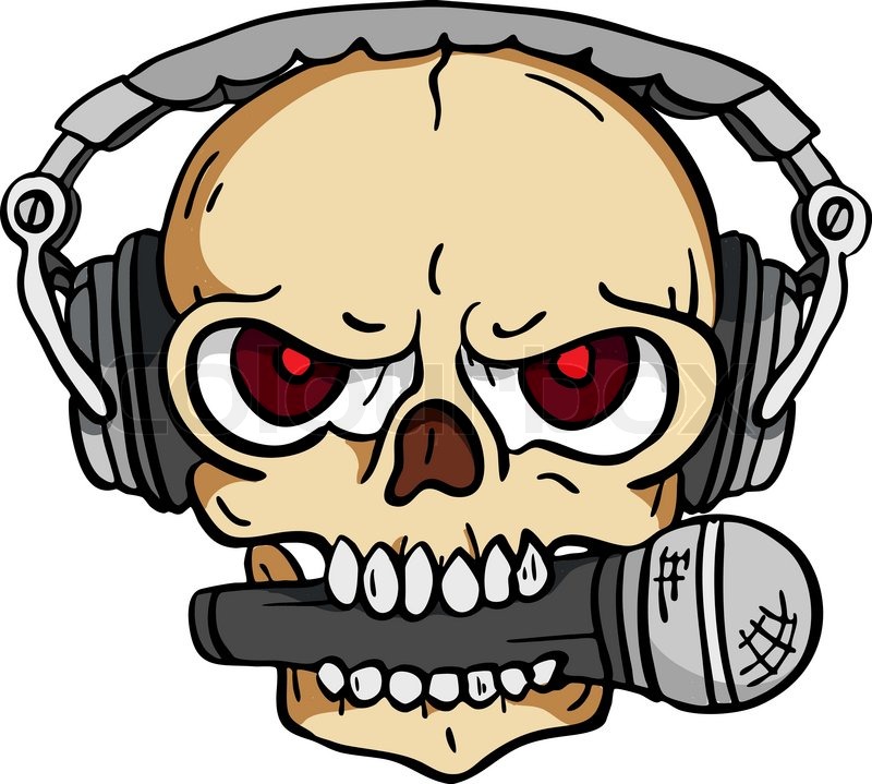 Skull With Headphones Vector at Collection of Skull