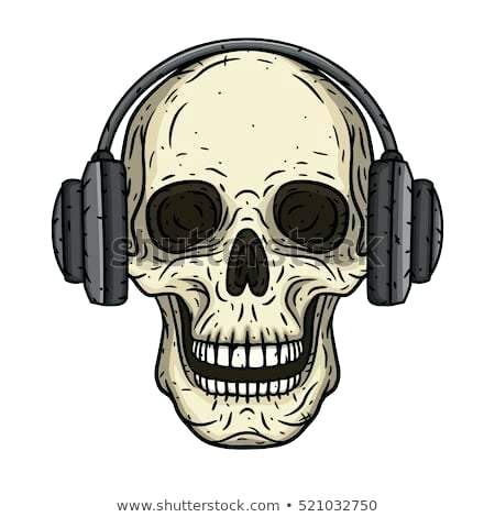 450x470 Skull With Headphones