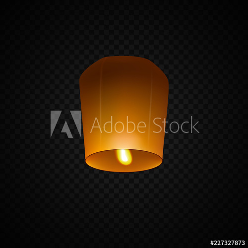 500x500 Sky Lantern Isolated On Transparent Background