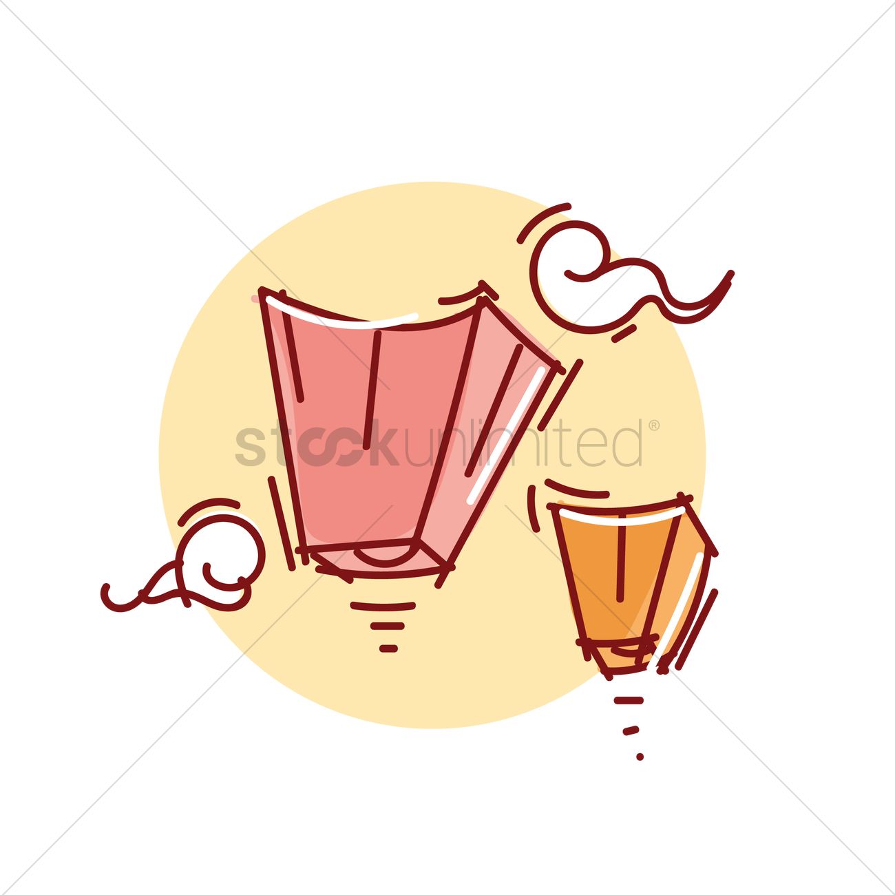 1300x1300 Sky Lantern Vector Image