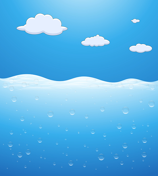 550x614 Download Free Underwater Scene And Clouds In Sky Vector Background