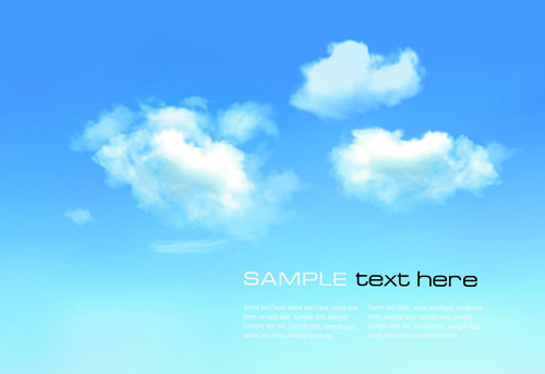 500x343 White Clouds With Blue Sky Vector Free Download