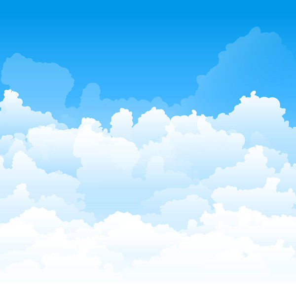600x600 White Clouds With Blue Sky Vector Background Free Download