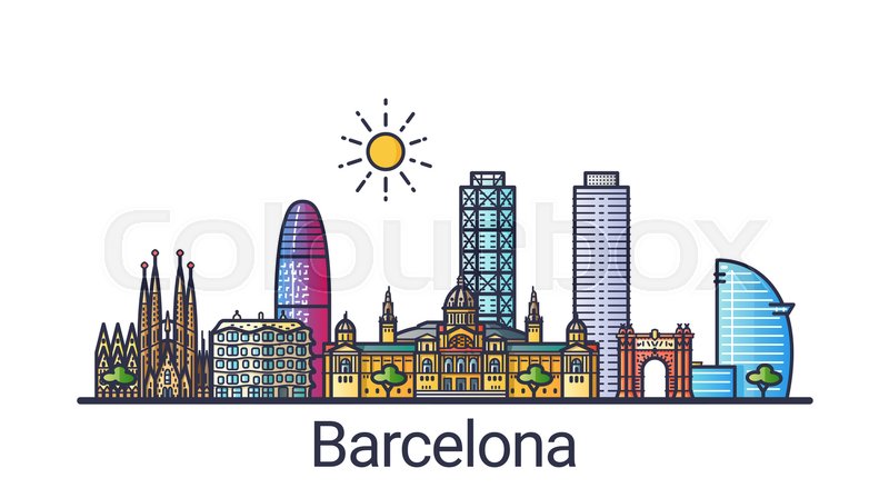 Skyline Barcelona Vector