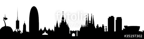 Skyline Barcelona Stock Image And Royalty Free Vector 500x137 Skyline Barcelona Stock Image And Royalty Free Vector