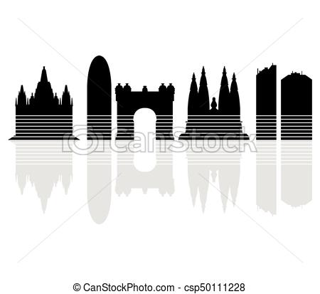 Skyline Barcelona Vector Illustration 450x413 Skyline Barcelona Vector Illustration