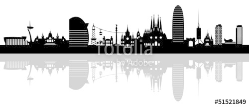 Urban Skyline Of Barcelona Stock Image And Royalty Free Vector 500x215 Urban Skyline Of Barcelona Stock Image And Royalty Free Vector