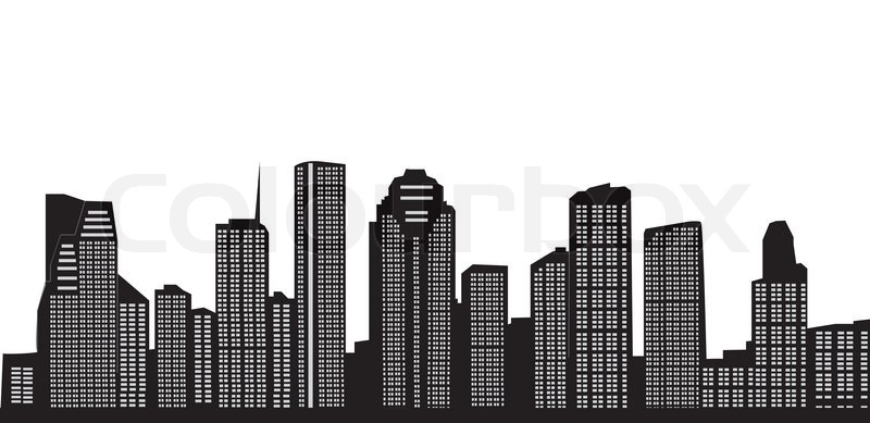 800x389 Houston Skyline Silhouette Vector