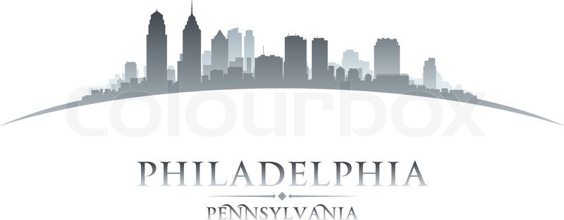 800x313 Philadelphia Pennsylvania City Skyline Stock Vector Colourbox