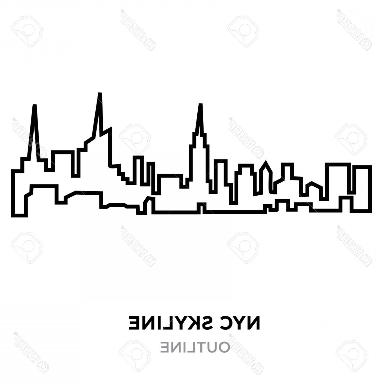1560x1560 Photostock Vector Nyc Skyline Outline On White Background Vector