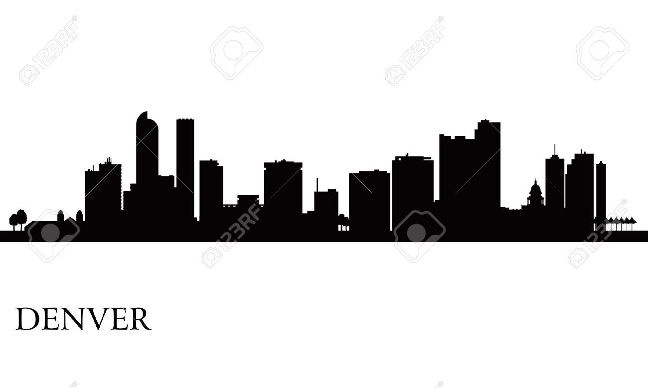 1300x779 Stock Vector Tattoos Skyline Silhouette, Denver City