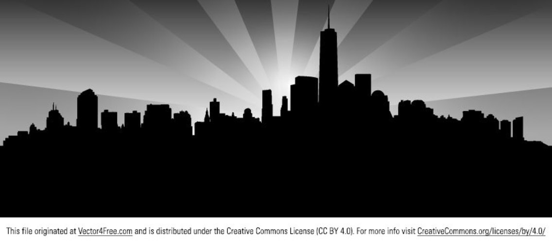 1136x503 New York Skyline Free Vector Graphic