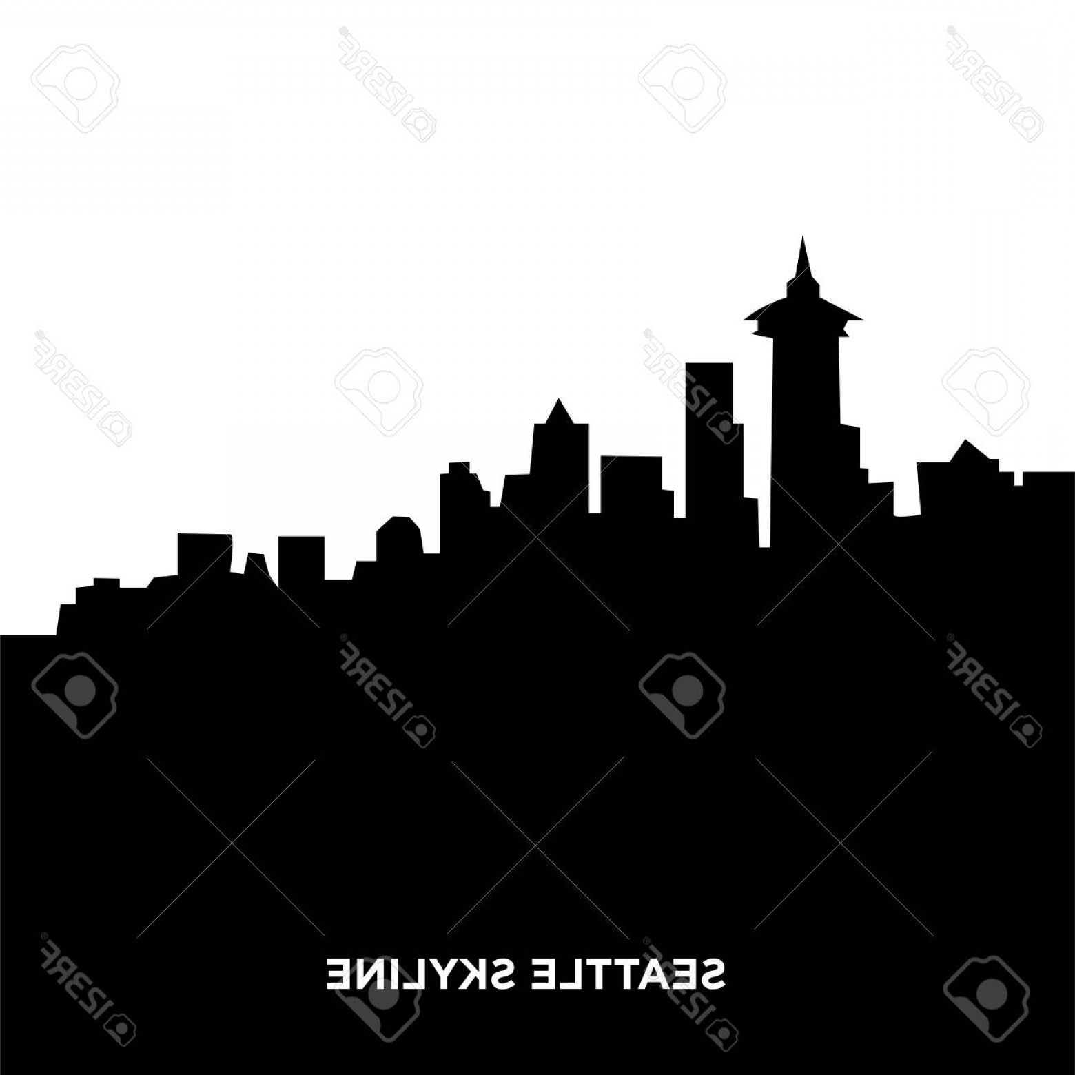 1560x1560 Seattle Skyline Silhouette Vector Savoyuptown