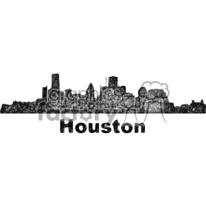 300x300 Black And White City Skyline Vector Clipart Usa Houston Royalty