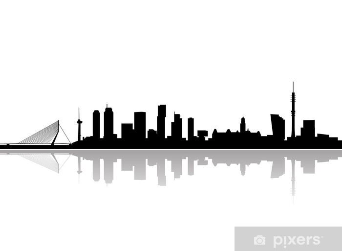 700x513 Rotterdam City Skyline Vector Wall Mural