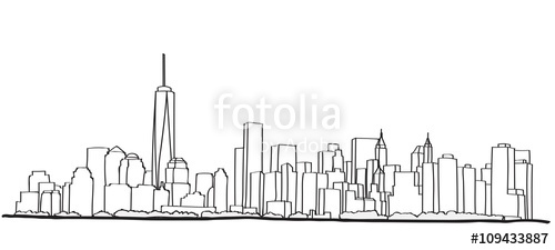 Free Hand Sketch Of New York City Skyline Vector Illustration 500x225 Free Hand Sketch Of New York City Skyline Vector Illustration