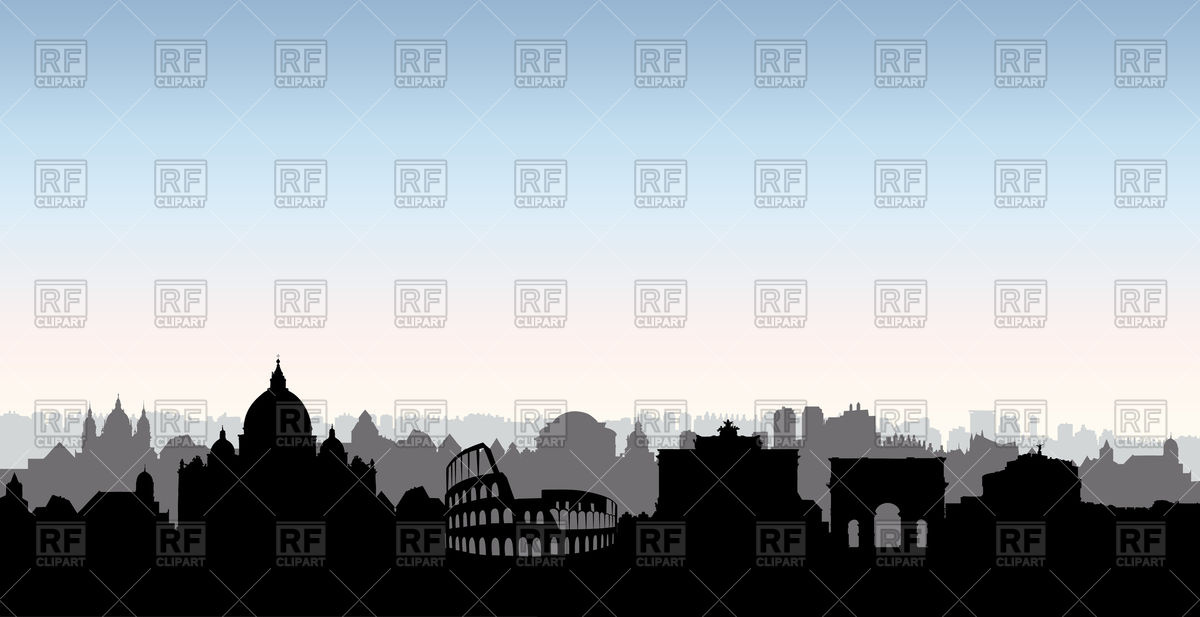 Rome City Skyline Vector Image Of Architecture, Buildings 1200x617 Rome City Skyline Vector Image Of Architecture, Buildings