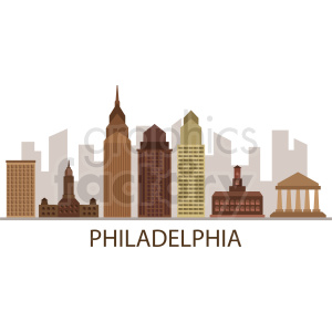 Downtown Philadelphia City Skyline Vector With Label Clipart 300x300 Downtown Philadelphia City Skyline Vector With Label Clipart