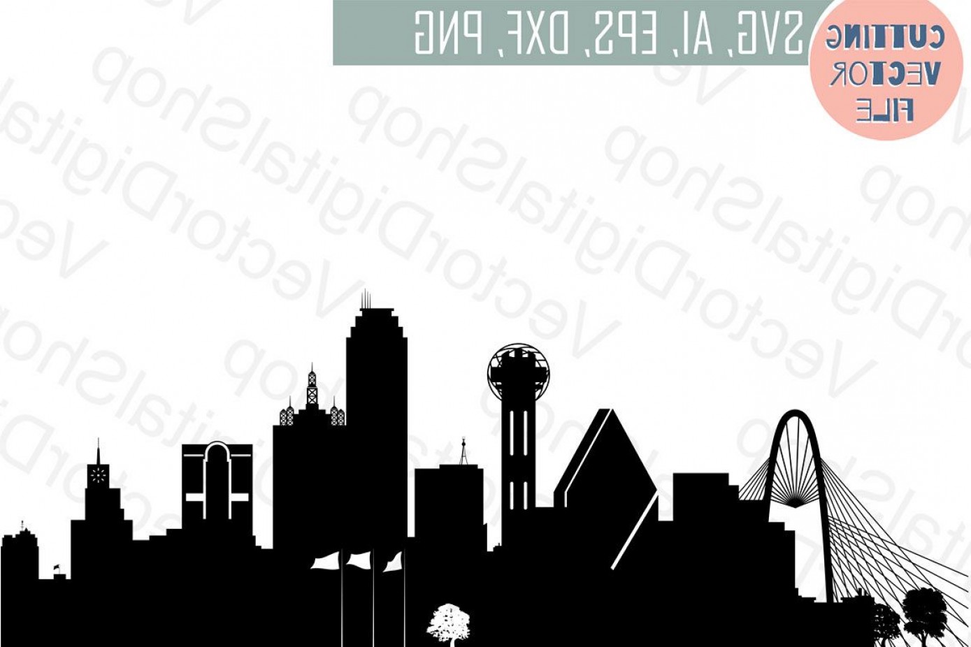 1389x926 Dallas Skyline Vector Usa City Png Dwg Cdr Soidergi