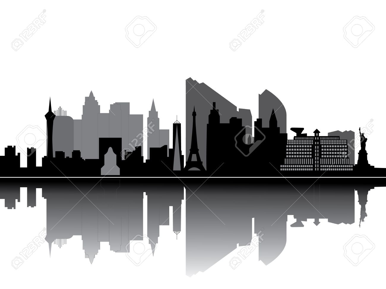 1300x972 Las Vegas Skyline Vector Png Transparent Las Vegas Skyline Vector