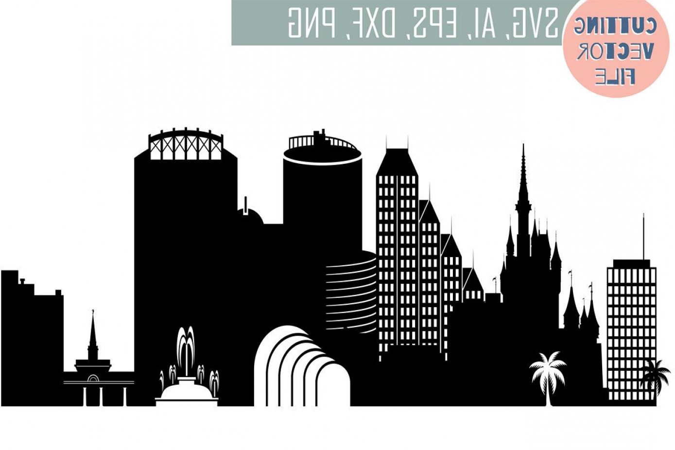 1389x926 Orlando Skyline Vector Florida Usa City Png Dwg Cdr