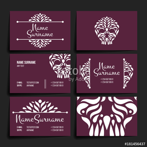 500x500 Set Of Vector Design Templates Business Card With Circle Ornament
